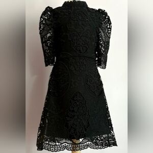 GB Girls Black Lace Long Sleeve Dress